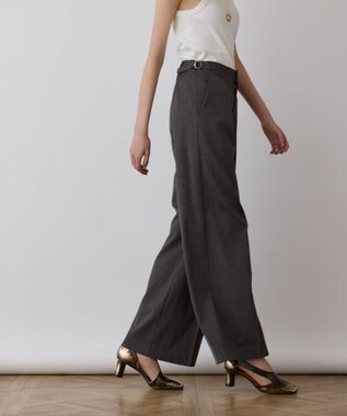 GRACE CONTINENTAL スラブストレッチタックパンツ チャコール