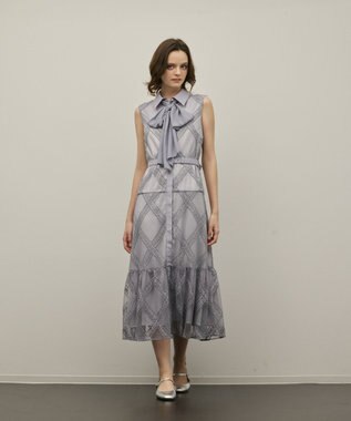 GRACE CONTINENTAL チュールレースワンピース グレー