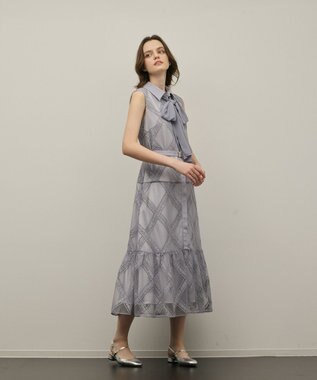GRACE CONTINENTAL チュールレースワンピース グレー