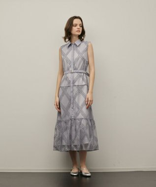 GRACE CONTINENTAL チュールレースワンピース グレー