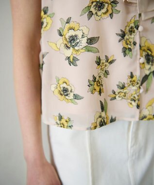 GRACE CONTINENTAL エスニックフラワー刺繍トップ ベージュ