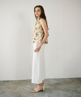 GRACE CONTINENTAL エスニックフラワー刺繍トップ ベージュ