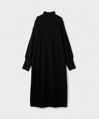 GRACE CONTINENTAL スパンコールニットワンピース ブラック