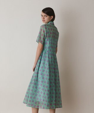 GRACE CONTINENTAL ドローイングプリントワンピース グリーン