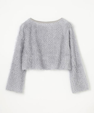 GRACE CONTINENTAL ラメフリンジカットトップ グレー