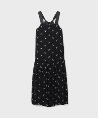 GRACE CONTINENTAL フラワー刺繍ノースリーブワンピース ブラック