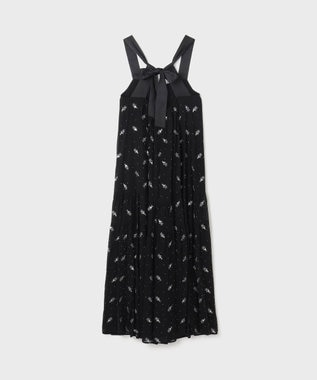 GRACE CONTINENTAL フラワー刺繍ノースリーブワンピース ブラック