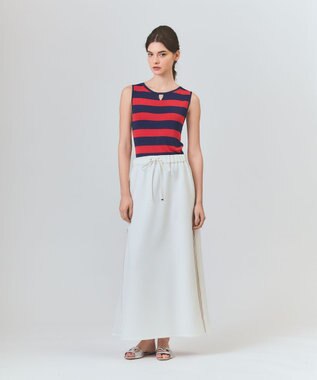 GRACE CONTINENTAL ラインニットノースリーブ レッド