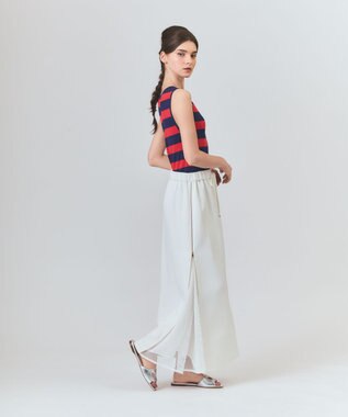 GRACE CONTINENTAL ラインニットノースリーブ レッド