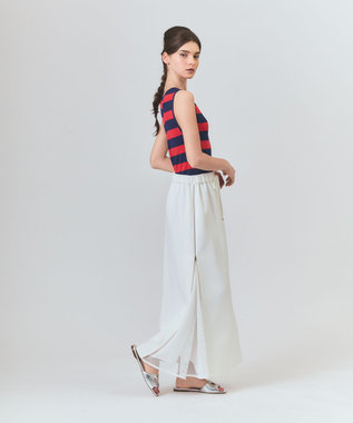 GRACE CONTINENTAL ラインニットノースリーブ レッド