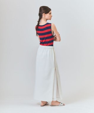 GRACE CONTINENTAL ラインニットノースリーブ レッド