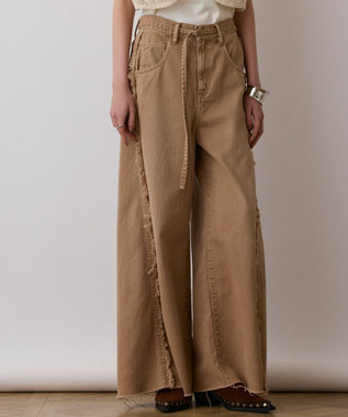 GRACE CONTINENTAL フリンジバギーパンツ ベージュ