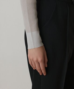 GRACE CONTINENTAL ラメリブシアーニットカーディガン ホワイト