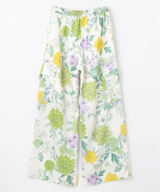 GRACE CONTINENTAL フラワープリントワークパンツ キナリ