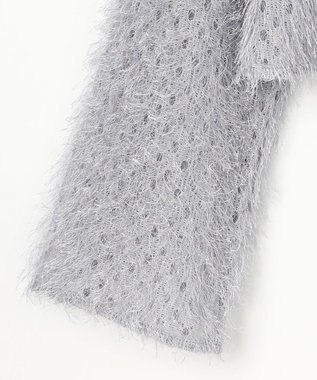 GRACE CONTINENTAL ラメフリンジカットトップ グレー