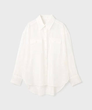 GRACE CONTINENTAL マットシアーシャツ ホワイト