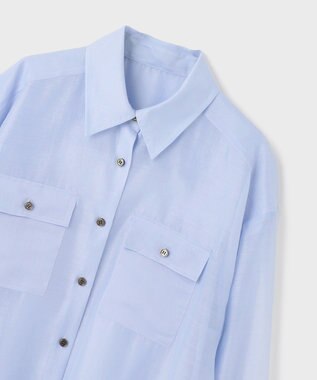 GRACE CONTINENTAL マットシアーシャツ ブルー