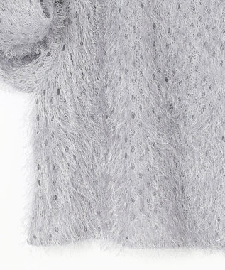 GRACE CONTINENTAL ラメフリンジカットトップ グレー