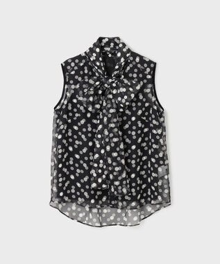 GRACE CONTINENTAL ドットオパールボウタイノースリーブ ブラック