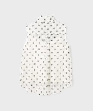 GRACE CONTINENTAL ドットオパールボウタイノースリーブ ホワイト