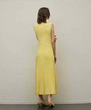 GRACE CONTINENTAL バイカラーボウタイニットワンピース イエロー