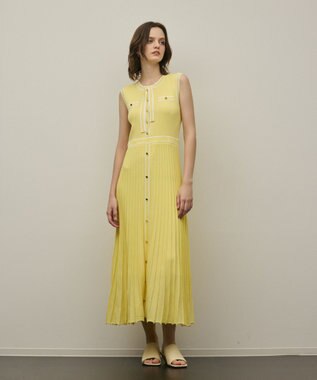 GRACE CONTINENTAL バイカラーボウタイニットワンピース イエロー