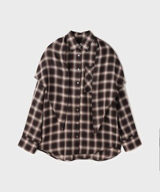 GRACE CONTINENTAL ストール付チェックシャツ チェック