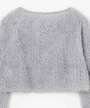 GRACE CONTINENTAL ラメフリンジカットトップ グレー