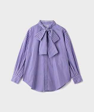 GRACE CONTINENTAL ストライプビッグボウブラウス パープル