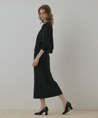 GRACE CONTINENTAL ラメカットスカート ブラック