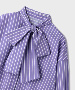 GRACE CONTINENTAL ストライプビッグボウブラウス パープル