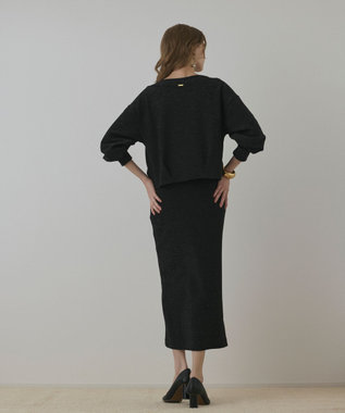 GRACE CONTINENTAL ラメカットスカート ブラック