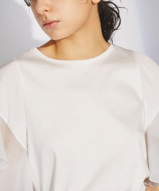 GRACE CONTINENTAL フレアスリーブカットトップ ホワイト