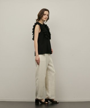 GRACE CONTINENTAL フリル切替カットトップ ブラック