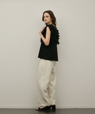 GRACE CONTINENTAL フリル切替カットトップ ブラック