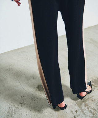 GRACE CONTINENTAL サイドラインニットパンツ ブラック