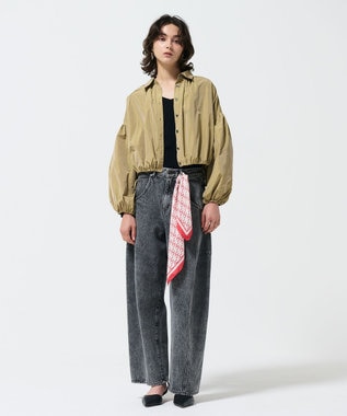 GRACE CONTINENTAL タフタギャザーシャツ ベージュ