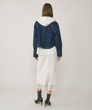 GRACE CONTINENTAL ドットチュールタイトスカート ホワイト