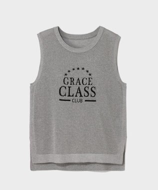 GRACE CONTINENTAL ラメジャガードノースリーブ グレー