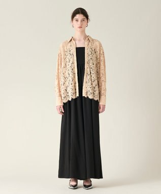 GRACE CONTINENTAL コードレースオーバーシャツ ベージュ