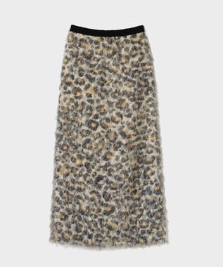 GRACE CONTINENTAL フェザーレオパードスカート ベージュ