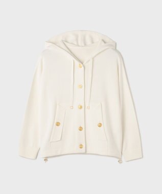 GRACE CONTINENTAL ニットフーディブルゾン ホワイト