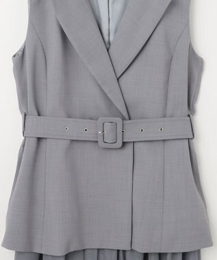 GRACE CONTINENTAL テーラーチュールワンピース グレー