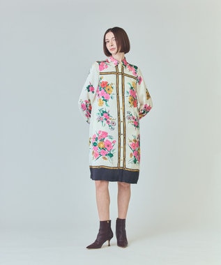 GRACE CONTINENTAL ボタニカルスカーフプリントワンピース キナリ