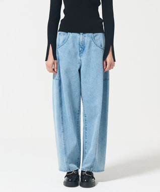 GRACE CONTINENTAL エッグラインデニムパンツ ブルー