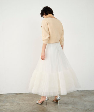 GRACE CONTINENTAL バイカラールーズニットカーディガン ベージュ