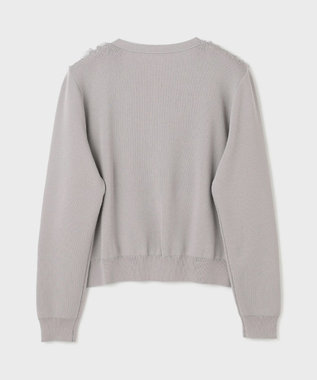 GRACE CONTINENTAL ギャザーフリルニットカーディガン グレー