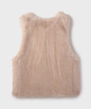 GRACE CONTINENTAL フェイクフォックスファ－ベスト ベージュ