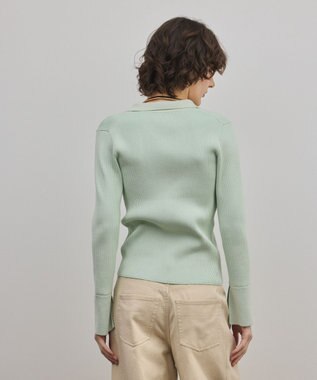 GRACE CONTINENTAL リブシャツニットトップ ライトグリーン