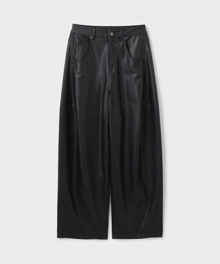 GRACE CONTINENTAL クラッシュレザーエッグパンツ ブラック